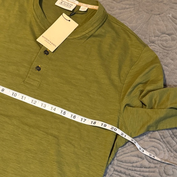 Scotch & Soda Olive Long Sleeve Henley - Picture 11 of 14